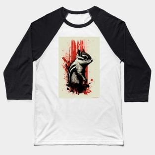 Chipmunk Ink Painting Baseball T-Shirt